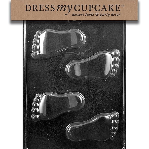 Dress My Cupcake Dress My Cupcake Baby Feet Chocolate Mold for Baby Shower with Melting and Molding Instructions from National Cake Supply