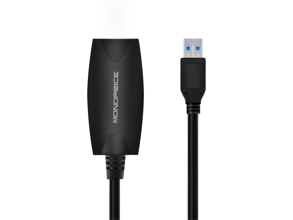 Monoprice Monoprice 5 Meter USB 3.0 A Male to A Female Active Extension Cable Black for Fast Data Transfer - View 2 of 6