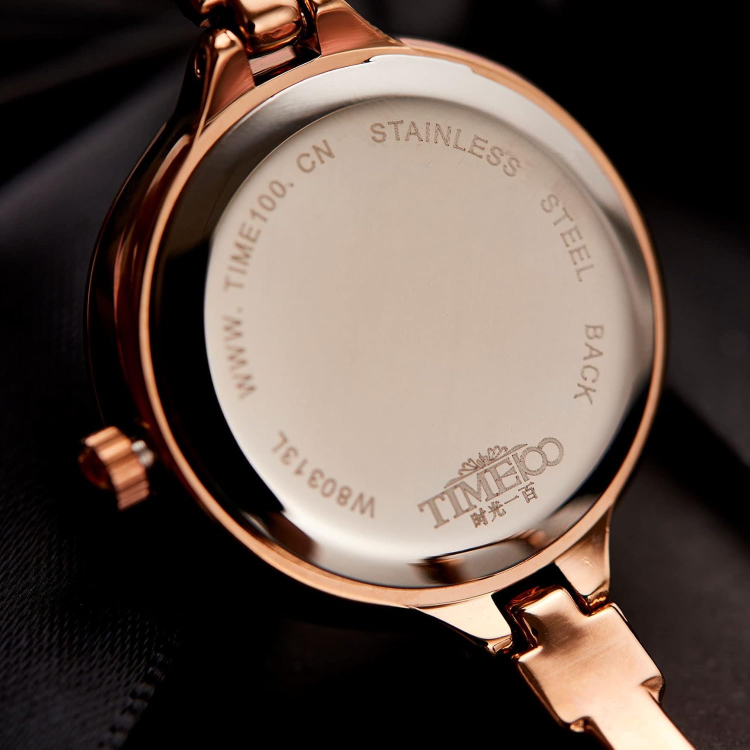 TIME100 TIME100 Women's Crystal Oval Dial Wrist Watch Waterproof Japanese Quartz Silver Bracelet - View 9 of 9