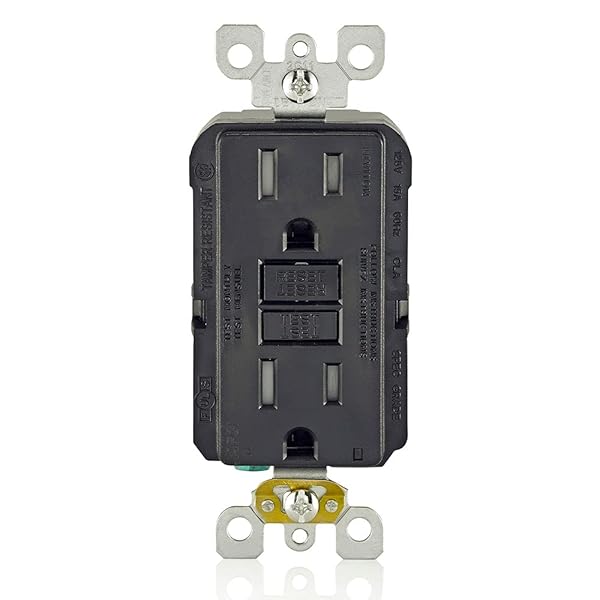 Leviton Leviton AFCI Outlet 15 Amp - Self-Test, Tamper-Resistant, LED Indicator, Fire Protection - AFTR1-E Black