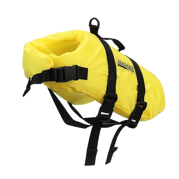 SEACHOICE Seachoice Adjustable Dog Life Vest Yellow Small 15-20 Lbs with Grab Handle for Safety and Comfort - View 3 of 8