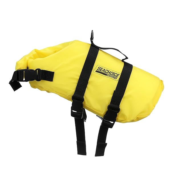 SEACHOICE Seachoice Adjustable Dog Life Vest Yellow Small 15-20 Lbs with Grab Handle for Safety and Comfort - View 4 of 8