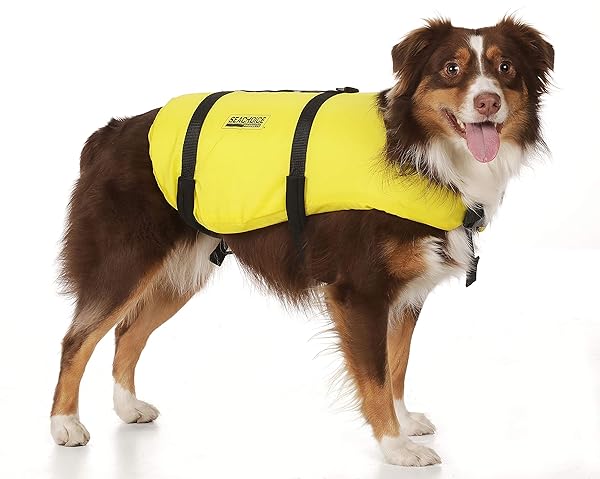 SEACHOICE Seachoice Adjustable Dog Life Vest Yellow Small 15-20 Lbs with Grab Handle for Safety and Comfort - View 7 of 8