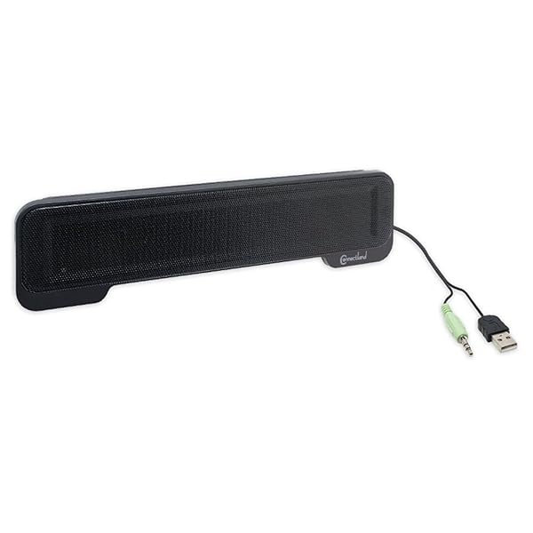 Syba Syba USB Powered 3.5mm Audio Laptop Speaker CL-SPK20138 Clip-On Soundbar - Portable Compact Travel Stereo Speaker Bar Design Uses USB for Power 3.5mm Jack for Audio Black.