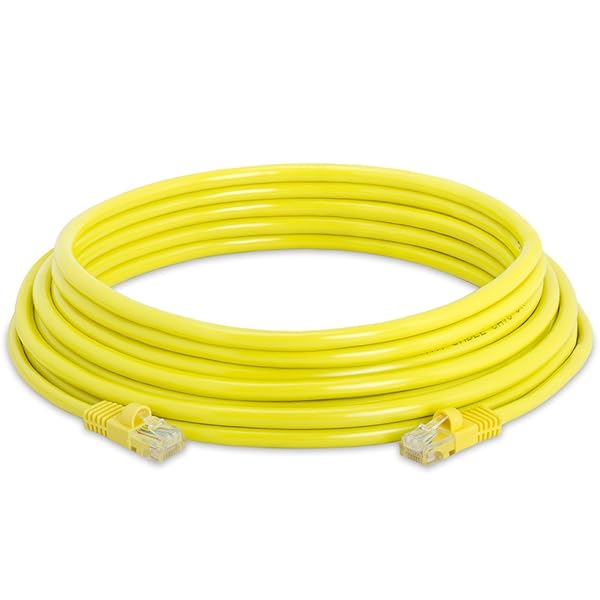 Cmple Buy Cmple Cat5e Ethernet Cable 25ft - 1Gbps, 350MHz, Gold Plated RJ45 - High-Speed LAN Network Cable in Yellow - View 3 of 10