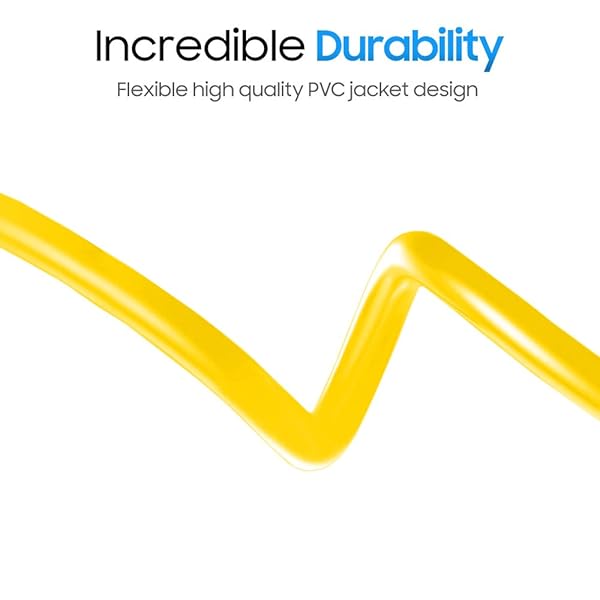 Cmple Buy Cmple Cat5e Ethernet Cable 25ft - 1Gbps, 350MHz, Gold Plated RJ45 - High-Speed LAN Network Cable in Yellow - View 8 of 10