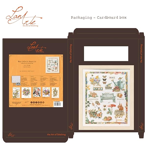 Lanarte LanArte Cross Stitch Embroidery Kits for Adults Preprinted 100 Cotton Design 13210 x 160 Inches 52 x 63 cm 4 Seasons - View 3 of 6