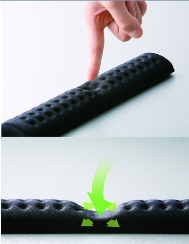 Elecom Comfy Ergonomic Keyboard Wrist Pad MOH-012 Black for Fatigue Relief and Comfort