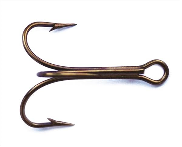 Mustad 3551 Classic Treble Hooks - Standard Strength Fishing Tackle in Bronze, Nickel, Gold, Red | Size 7/0, Pack of 25