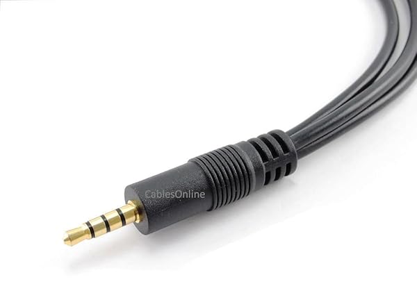CABLESONLINE.COM ATLANTIC COMPUTERTECH Buy CablesOnline 9-Inch 3.5mm TRRS Stereo Splitter Cable - Gold-Plated 4-Pole Audio Adapter for Headphones & Speakers - View 4 of 4
