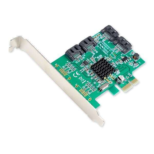 IO CREST I/O Crest 4 Port SATA III PCI-e 2.0 x1 Controller Card - Marvell 9215 Non-Raid, Low Profile Bracket SI-PEX40064