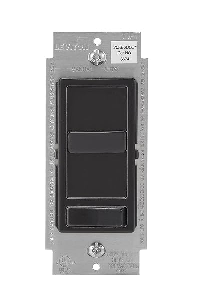 Leviton Leviton SureSlide Dimmer Switch 6674-P0E for Dimmable LED, Halogen & Incandescent Bulbs - Black