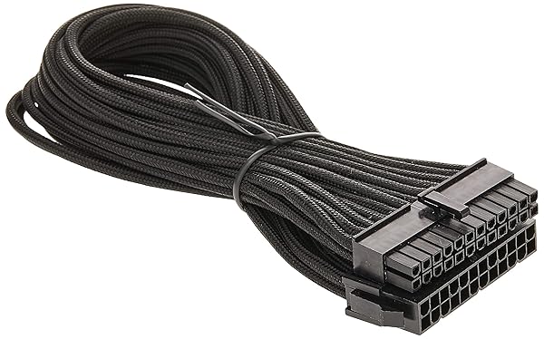 Silverstone Tek 24-Pin Sleeved Power Supply Cable Extension (PP07-MBB) - Enhance Your PC Build
