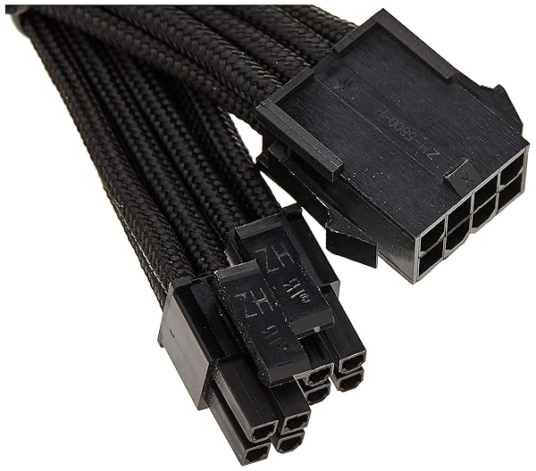 SilverStone Buy Silverstone Tek 8-Pin EPS12V Power Supply Cable Extension (PP07-EPS8B) - High-Quality Sleeved Connector - View 3 of 4