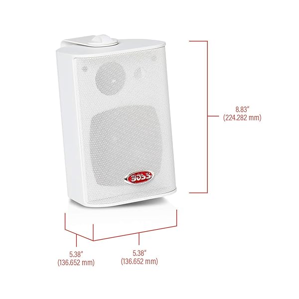 BOSS Audio Systems Boss Audio MR4.3W 200W 3-Way Marine 4-Inch Speakers - Enclosed White System for Superior Sound - View 7 of 7