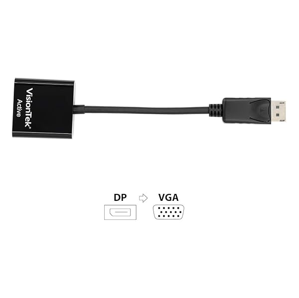 VisionTek VisionTek DisplayPort to VGA Active Adapter M/F 900342 for High Quality Video Connection - View 3 of 5