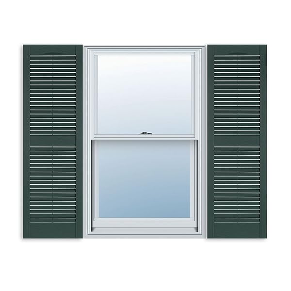 ExteriorSolutions.com 15 Inch x 35 Inch Heritage Green Vinyl Window Shutters Pair for Exterior Use