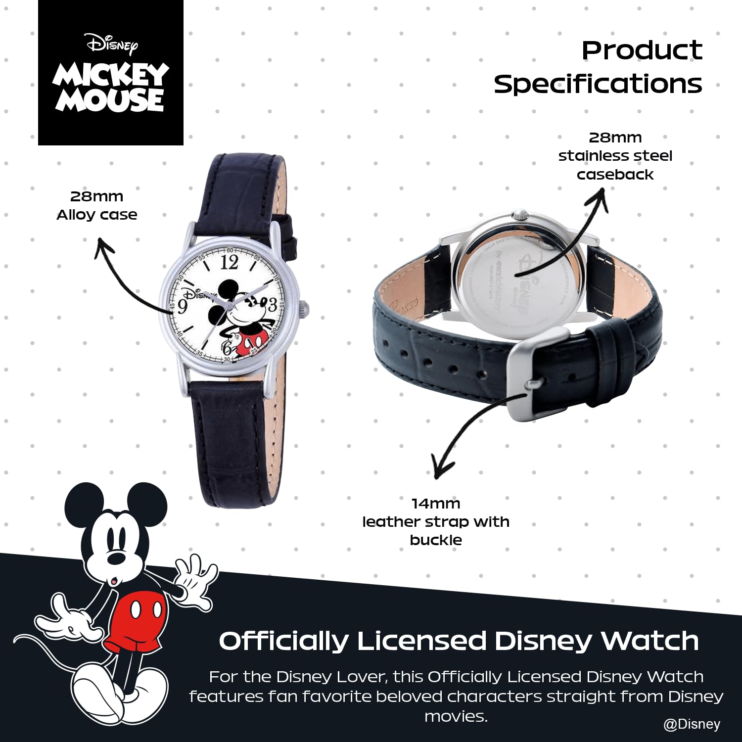 Disney Women's Mickey Mouse Cardiff Watch Stylish Timepiece for Everyday Wear - View 3 of 6