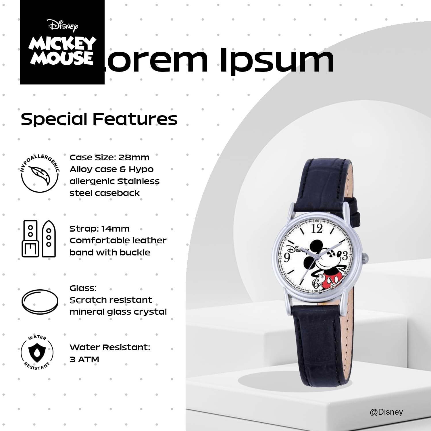 Disney Women's Mickey Mouse Cardiff Watch Stylish Timepiece for Everyday Wear - View 4 of 6