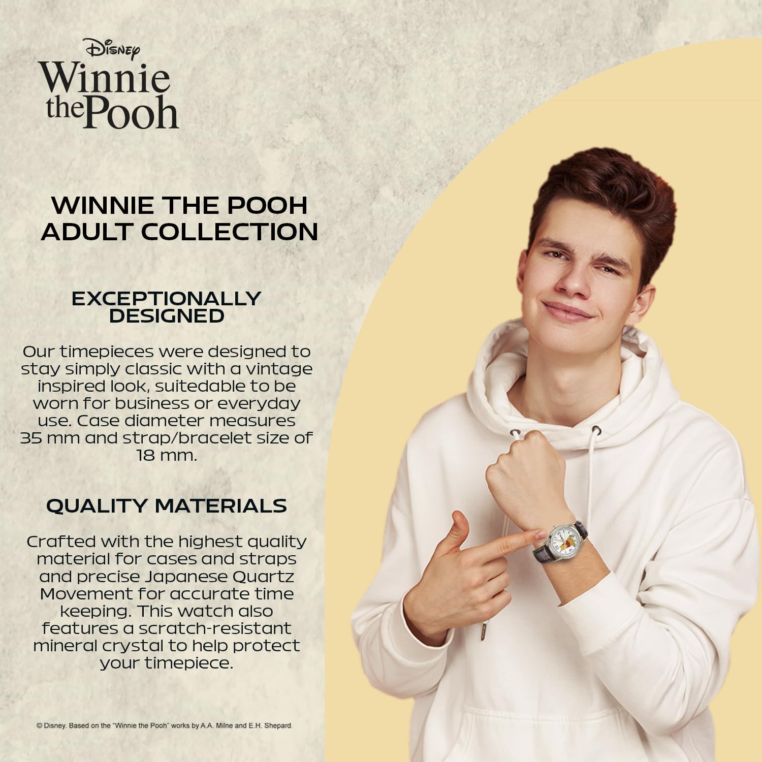 Disney Disney Winnie the Pooh Classic Cardiff Analog Quartz Leather Strap Watch for Adults - View 5 of 6