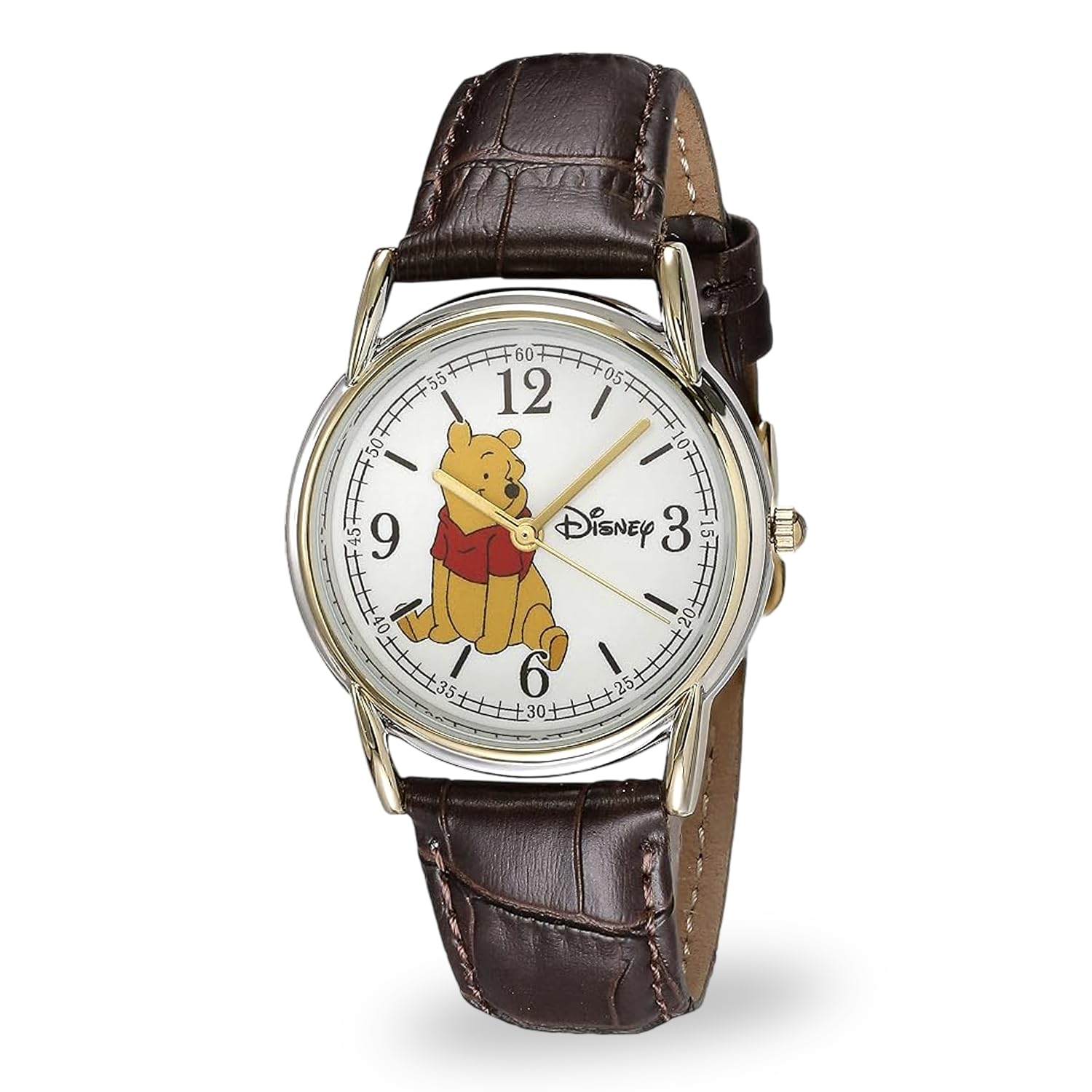 Disney Winnie the Pooh Classic Cardiff Analog Quartz Leather Strap Watch for Adults