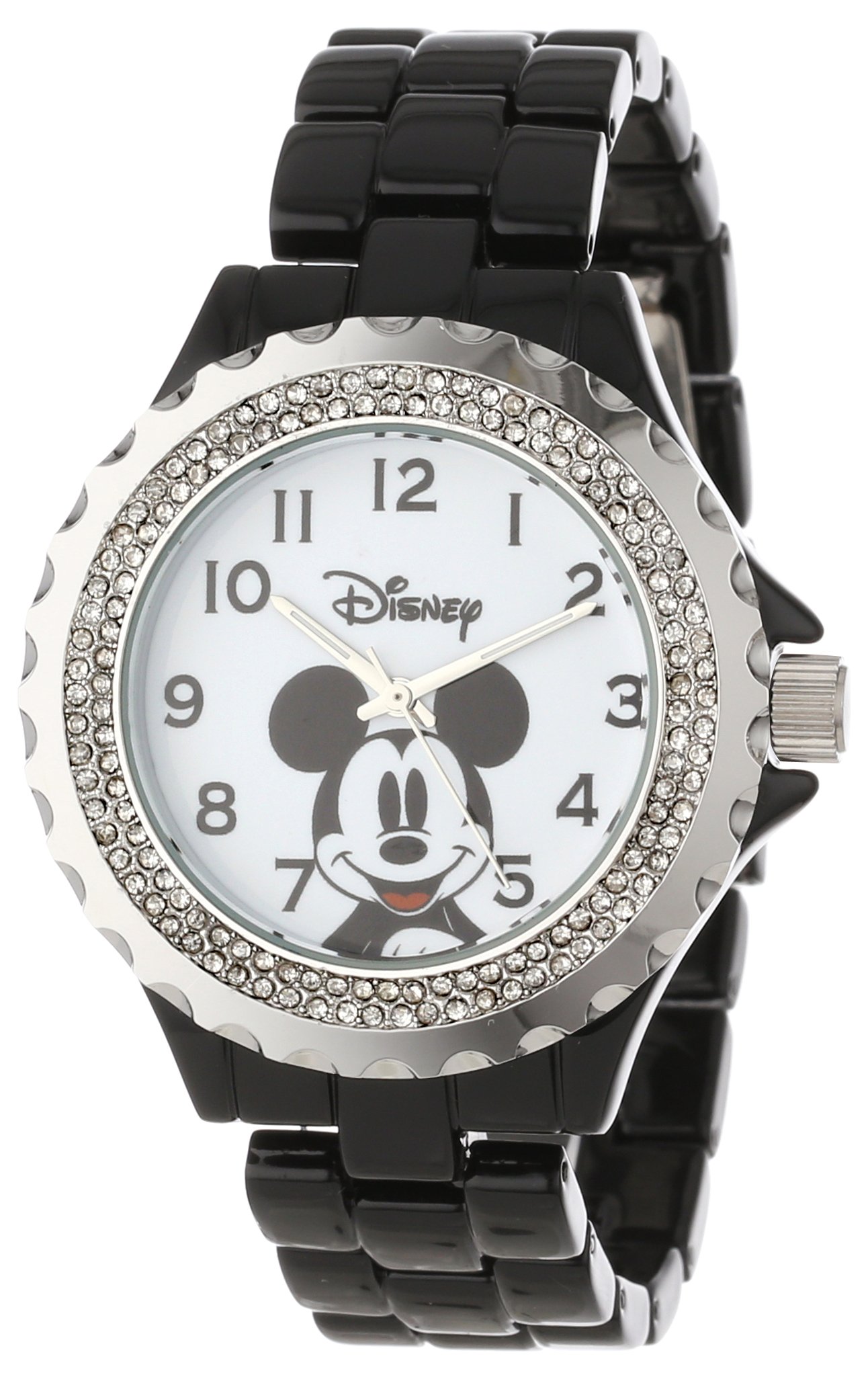 Disney Women's Mickey Mouse Enamel Sparkle Bracelet Watch Stylish Timepiece for Disney Fans
