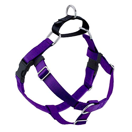 2 Hounds Design Wiggles Wags Whiskers Freedom No-Pull Dog Harness with Velvet Padding Available in Multiple Sizes and Colors Large Purple USA Made