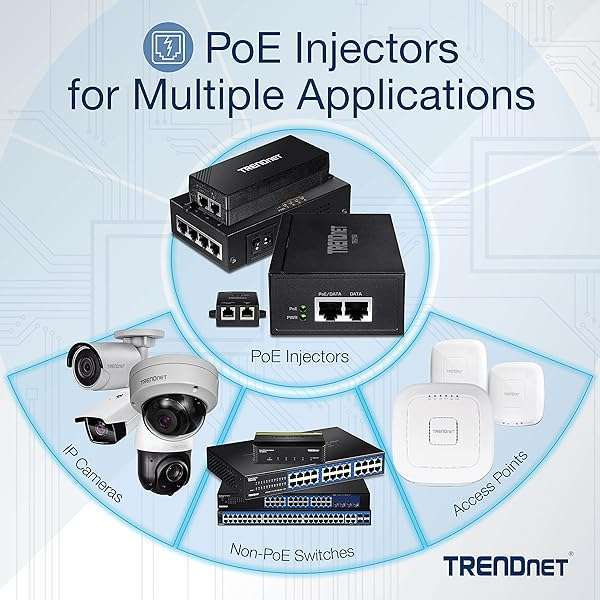 TRENDnet TRENDnet TPE-115GI PoE+ Injector - 30W Gigabit Power Over Ethernet, 100M Range, Black (Pack of 1) - View 8 of 9