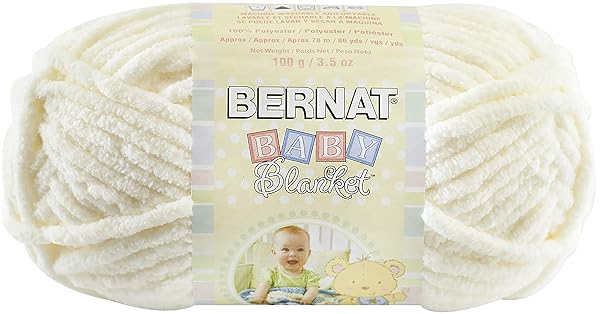 Bernat Bernat Baby Blanket Yarn 3.5 oz - Super Bulky Gauge 6 in Vanilla | Soft & Cozy for Baby Projects - View 2 of 5