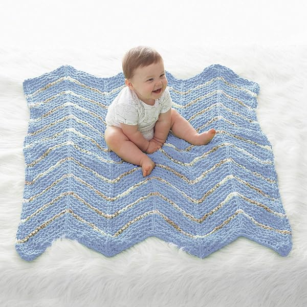Bernat Bernat Baby Blanket Yarn - 3.5 oz Super Bulky in Little Sand Castles | Perfect for Cozy Baby Projects - View 5 of 6