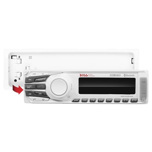 BOSS Audio Systems "BOSS MR1308UAB Marine Receiver: Weatherproof Bluetooth Audio, USB/SD/AM/FM, Compact 8.5x8.5x4" - Perfect for Boating!" - View 3 of 7