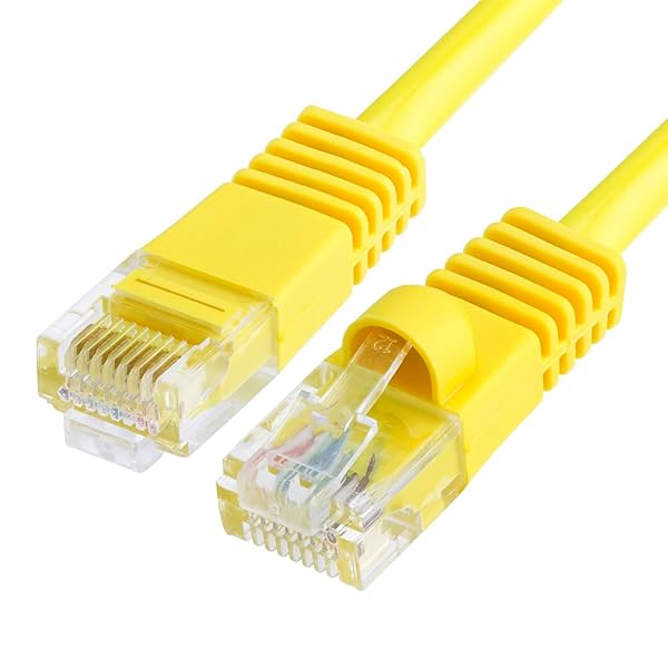 Cmple Cmple 5ft Cat5e Ethernet Cable - 350MHz UTP, 1Gbps LAN, RJ45 for PC, Laptop, Modem, Router, HDTV, Gaming Console - Yellow