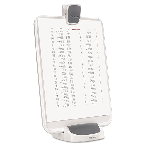 Fellowes I-Spire Series Document Lift/Holder in White/Gray - Enhance Your Workspace Efficiency