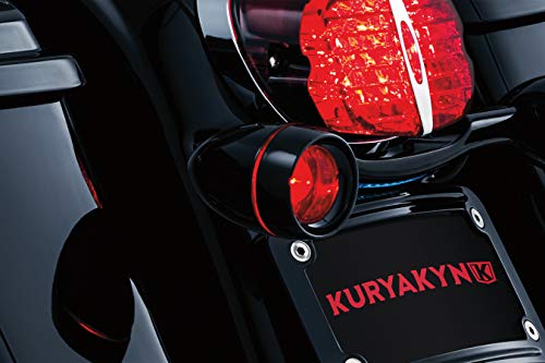 Kuryakyn Upgrade Your Harley: Kuryakyn 5482 Deep Dish Bezel for 2000-19 Models with Red Lens & Gloss Black Finish - View 5 of 5