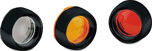 Kuryakyn Upgrade Your Harley: Kuryakyn 5482 Deep Dish Bezel for 2000-19 Models with Red Lens & Gloss Black Finish - View 2 of 5