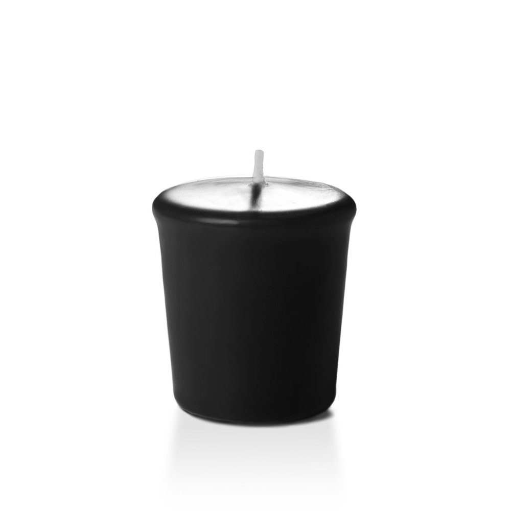yummi Yummi 15 Hour Unscented Black Votive Candles Pack of 9 for Long Lasting Ambiance