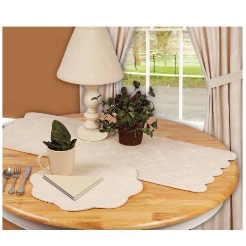 Home Collections by Raghu Candlewicking Cream 16 Inch Washer Fabric Lamp Shade by Raghu for Elegant Home Decor - View 3 of 5