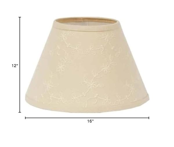 Home Collections by Raghu Candlewicking Cream 16 Inch Washer Fabric Lamp Shade by Raghu for Elegant Home Decor - View 5 of 5