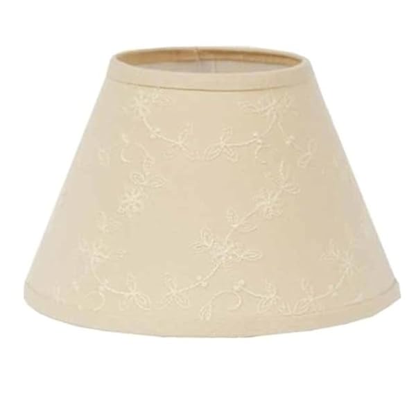 Home Collections by Raghu Candlewicking Cream 16 Inch Washer Fabric Lamp Shade by Raghu for Elegant Home Decor