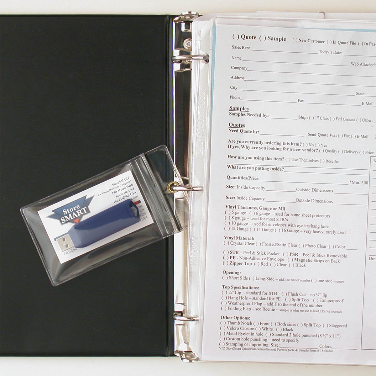 StoreSMART USB Flash Drive Memory Card Business Card Holders 5-Pack Zip Top Hang Hole Open Short Side R3578ZIPS-FLASH-5 - View 2 of 4