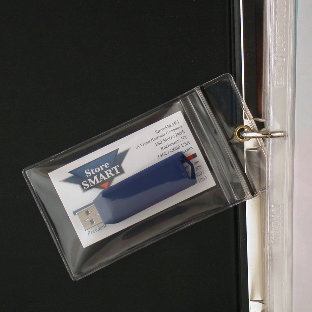 StoreSMART USB Flash Drive Memory Card Business Card Holders 5-Pack Zip Top Hang Hole Open Short Side R3578ZIPS-FLASH-5 - View 3 of 4