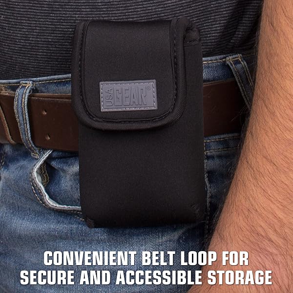 USA Gear USA Gear Portable AM FM Radio Case - Travel Pouch with Belt Loop & Carabiner for C. Crane, Retekess, BTECH & More - View 5 of 10