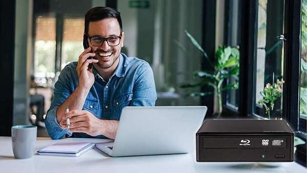 BUFFALO BUFFALO MediaStation 16x External Blu-ray Writer: Fast USB 3.0, TAA Compliant, Plays & Burns Blu-rays, DVDs, CDs for PC - View 3 of 6