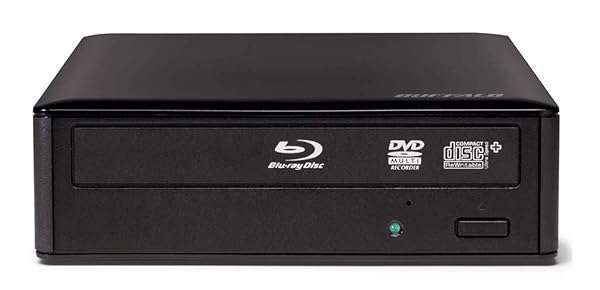 BUFFALO BUFFALO MediaStation 16x External Blu-ray Writer: Fast USB 3.0, TAA Compliant, Plays & Burns Blu-rays, DVDs, CDs for PC
