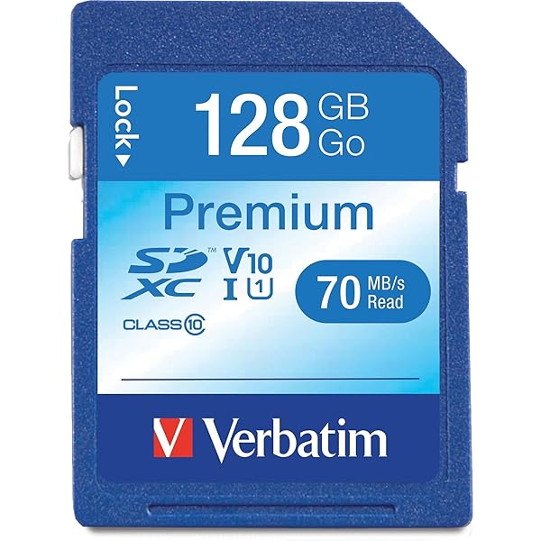 Verbatim 128GB Premium SDXC Memory Card - UHS-I V10 U1 Class 10 for Fast Data Transfer