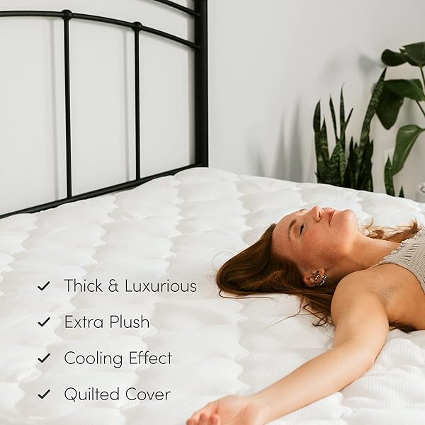ExceptionalSheets ExceptionalSheets Rayon from Bamboo Mattress Pad Extra Plush Cooling Topper Twin XL with Fitted Skirt for Ultimate Comfort - View 2 of 8