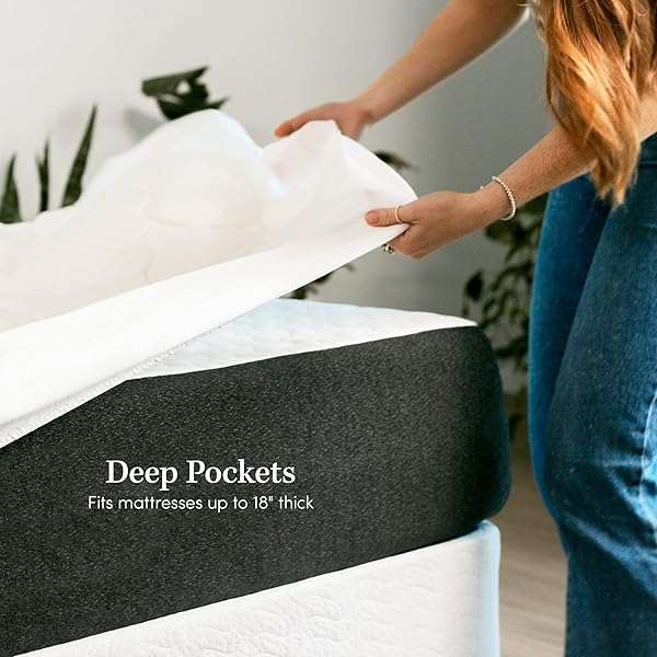 ExceptionalSheets ExceptionalSheets Rayon from Bamboo Mattress Pad Extra Plush Cooling Topper Twin XL with Fitted Skirt for Ultimate Comfort - View 5 of 8