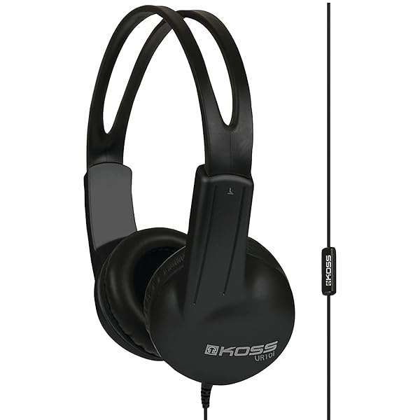 Koss Koss UR10i Lightweight Wired Headphones in Black - Superior Sound & Comfort - View 2 of 4