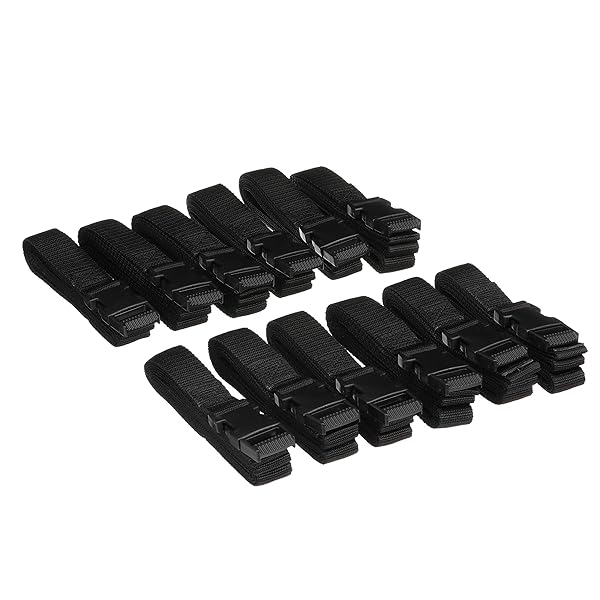 Seachoice Boat Cover Tie Down Strap Kit - 12 Durable Black Straps for Secure Boat Protection