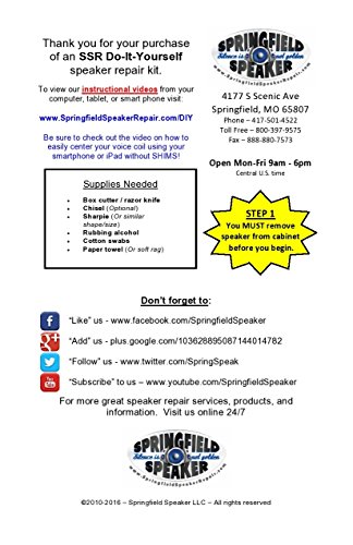 Springfield Speaker "Acoustic Research 8" Speaker Foam Surround Repair Kit - Fits AR Models 4-94 - 2 Speaker Kit for Easy Edge Repair" - View 4 of 7